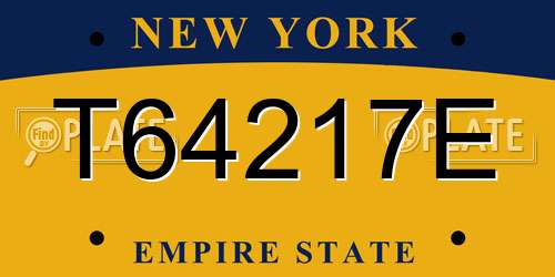 T64217E New York License Plate