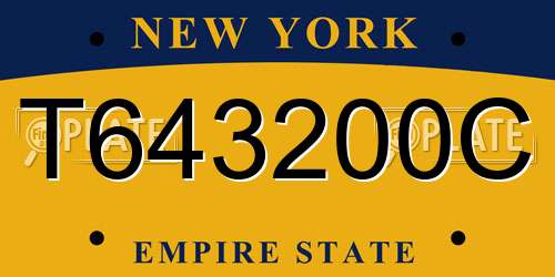 T643200C New York License Plate