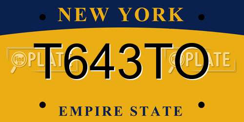T643TO New York License Plate