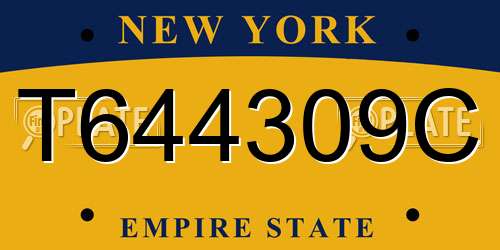 T644309C New York License Plate