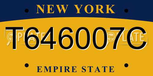 T646007C New York License Plate