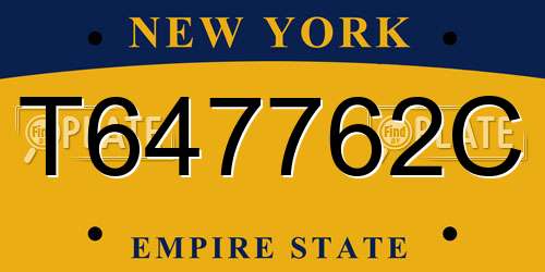 T647762C New York License Plate