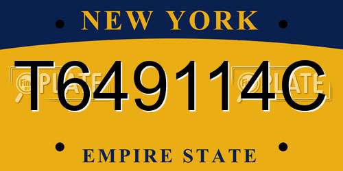 T649114C New York License Plate