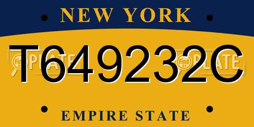 T649232C New York License Plate