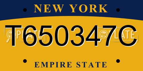 T650347C New York License Plate