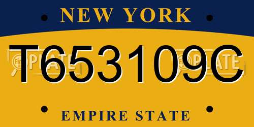 T653109C New York License Plate