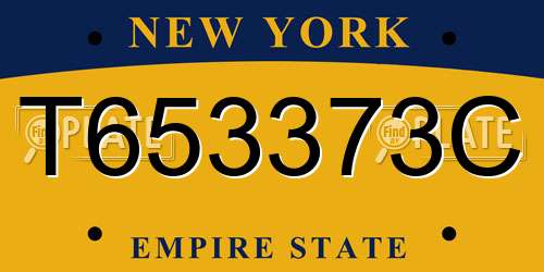 T653373C New York License Plate