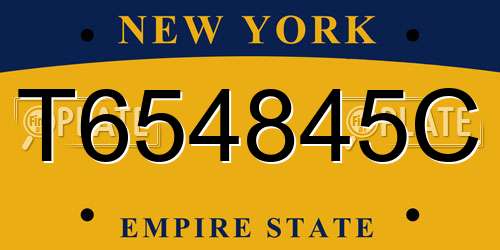 T654845C New York License Plate