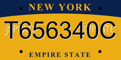 T656340C New York License Plate