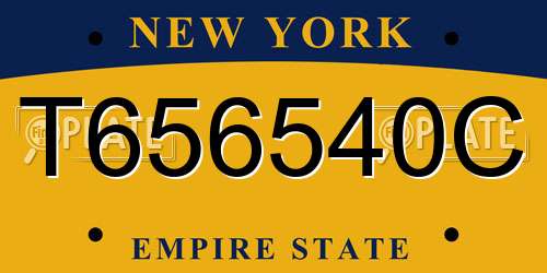 T656540C New York License Plate