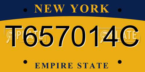 T657014C New York License Plate
