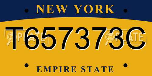 T657373C New York License Plate