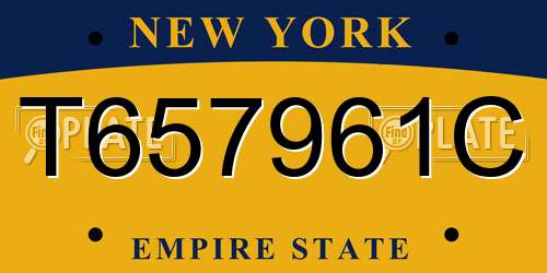 T657961C New York License Plate