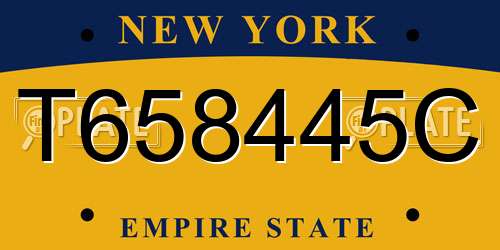T658445C New York License Plate