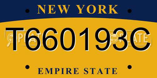 T660193C New York License Plate