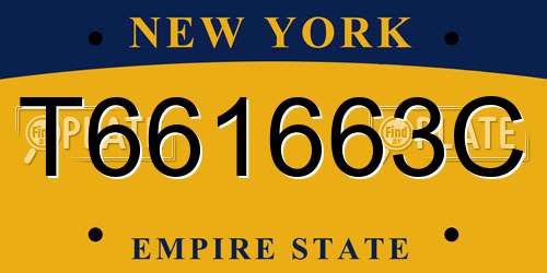 T661663C New York License Plate