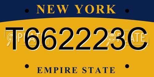 T662223C New York License Plate