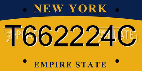 T662224C New York License Plate