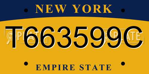 T663599C New York License Plate
