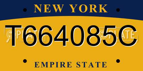 T664085C New York License Plate