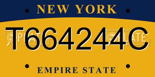 T664244C New York License Plate