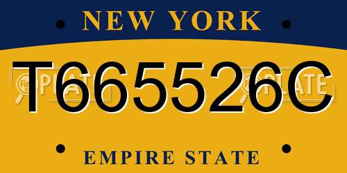 T665526C New York License Plate
