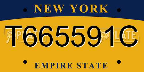 T665591C New York License Plate