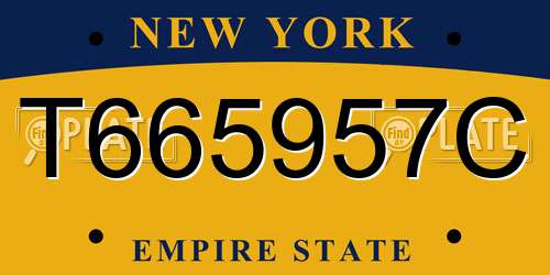 T665957C New York License Plate