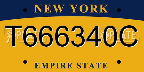 T666340C New York License Plate