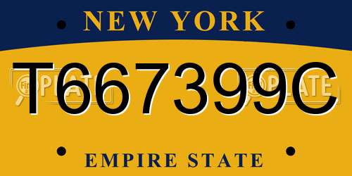 T667399C New York License Plate