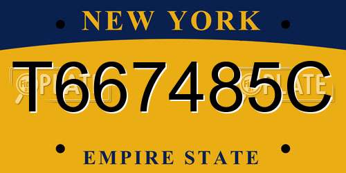 T667485C New York License Plate