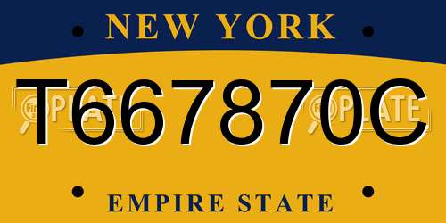 T667870C New York License Plate