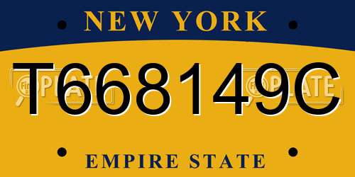 T668149C New York License Plate