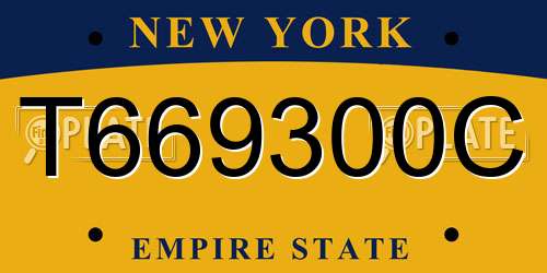T669300C New York License Plate