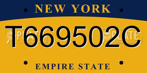 T669502C New York License Plate