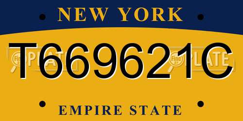 T669621C New York License Plate