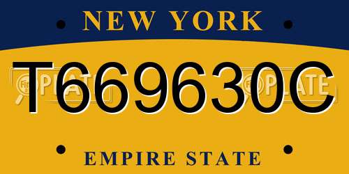 T669630C New York License Plate
