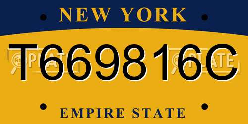 T669816C New York License Plate