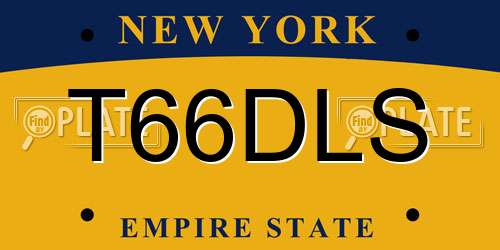 T66DLS New York License Plate