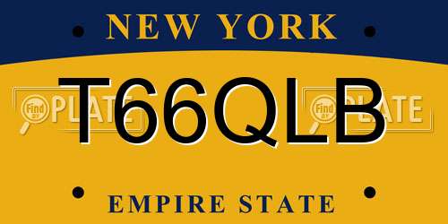 T66QLB New York License Plate