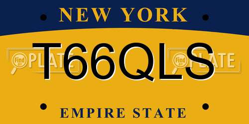 T66QLS New York License Plate