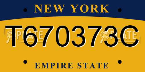 T670373C New York License Plate