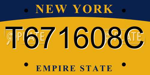 T671608C New York License Plate