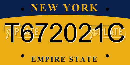 T672021C New York License Plate