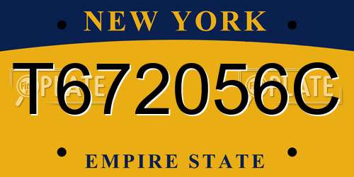 T672056C New York License Plate