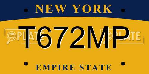 T672MP New York License Plate
