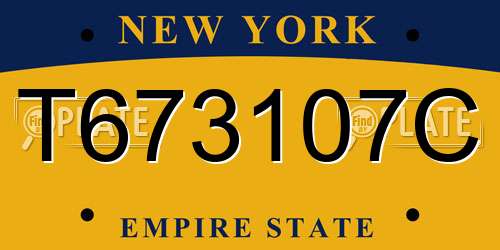 T673107C New York License Plate