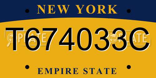 T674033C New York License Plate