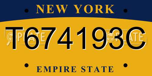 T674193C New York License Plate