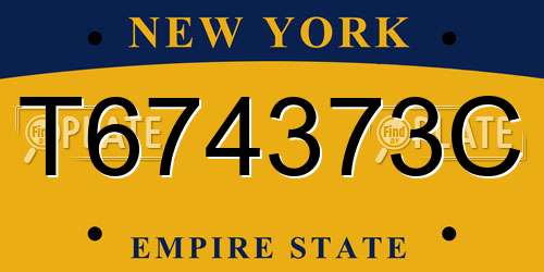 T674373C New York License Plate